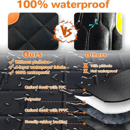 Mr.PetPlanet™ PawShield Pro: Waterproof Dog Car Seat Cover with Mesh Window & Side Zippers