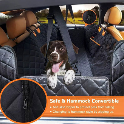 Mr.PetPlanet™ PawShield Pro: Waterproof Dog Car Seat Cover with Mesh Window & Side Zippers